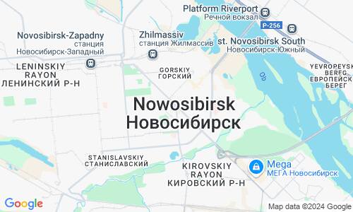 Ausschnit der Weltkarte zu Nowosibirsk