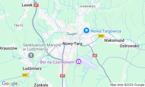 Ausschnitt der Weltkarte zu Nowy Targ