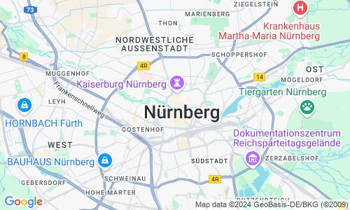 Ausschnitt der Weltkarte zu Nürnberg