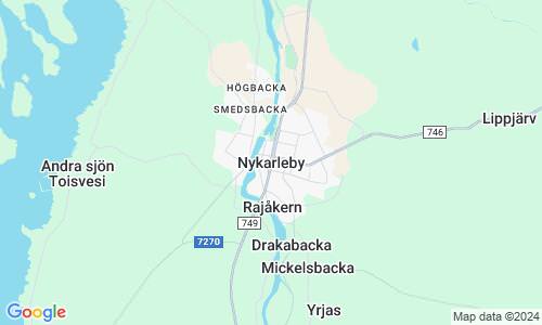Ausschnitt der Weltkarte zu Nykarleby