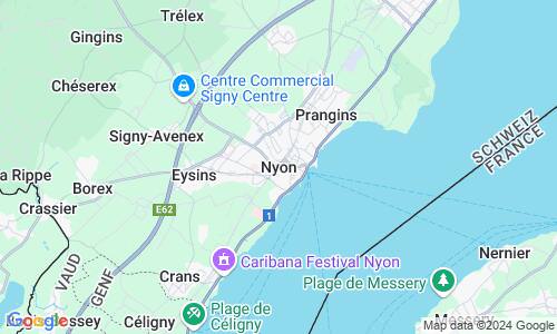 Ausschnitt der Weltkarte zu Nyon