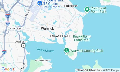 Ausschnitt der Weltkarte zu Oakland Beach