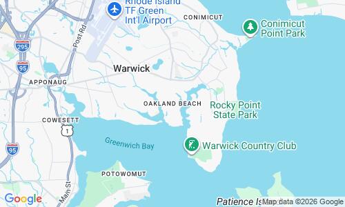 Ausschnitt der Weltkarte zu Oakland Beach