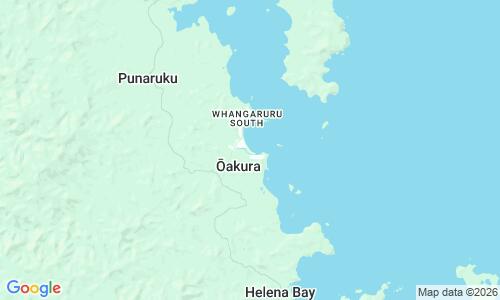 Ausschnitt der Weltkarte zu Oakura Beach