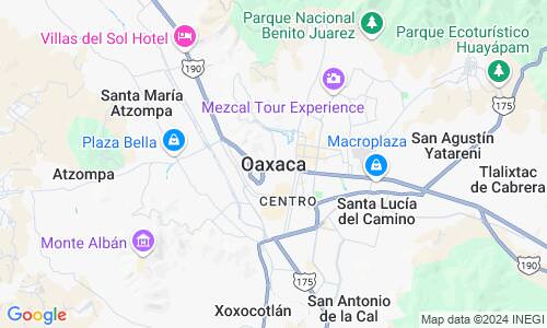Ausschnitt der Weltkarte zu Oaxaca de Juárez