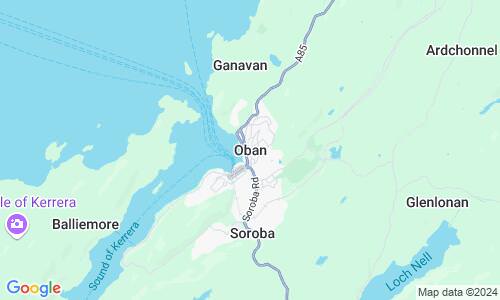 Ausschnitt der Weltkarte zu Oban