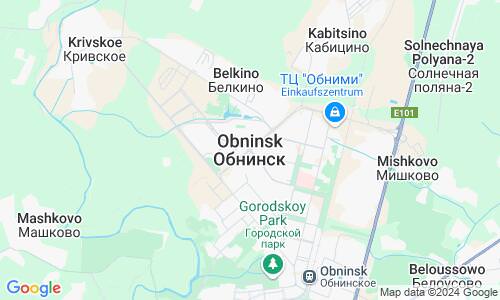 Ausschnitt der Weltkarte zu Obninsk