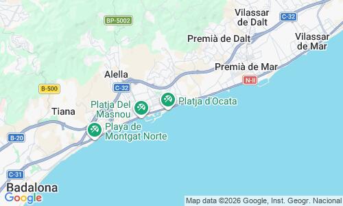 Ausschnitt der Weltkarte zu Ocata Strand