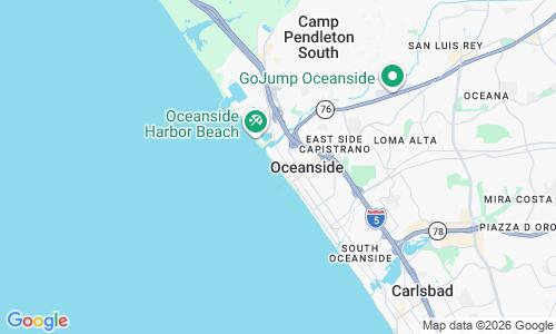 Ausschnitt der Weltkarte zu Oceanside Strand