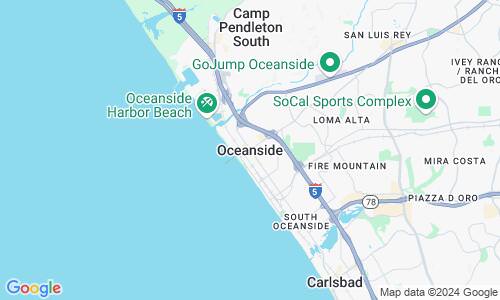 Ausschnit der Weltkarte zu Oceanside