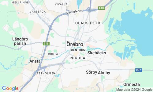 Ausschnitt der Weltkarte zu Örebro