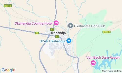 Ausschnitt der Weltkarte zu Okahandja