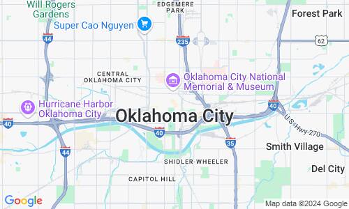 Ausschnitt der Weltkarte zu Oklahoma City