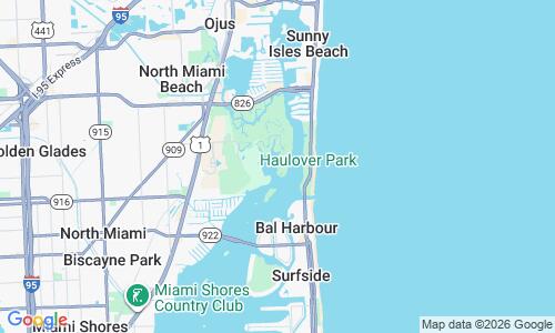 Ausschnitt der Weltkarte zu Oleta River State Park Beach