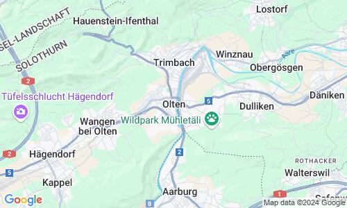 Ausschnitt der Weltkarte zu Olten