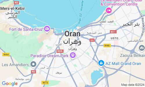 Ausschnitt der Weltkarte zu Oran