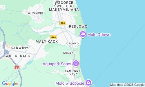 Ausschnitt der Weltkarte zu Orlowo Strand