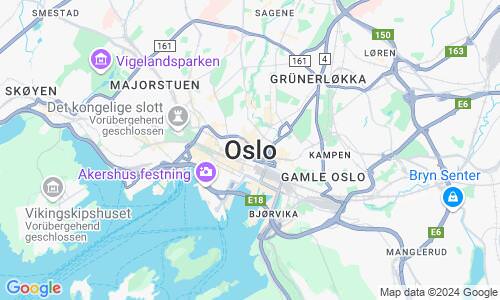Ausschnit der Weltkarte zu Oslo