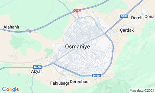 Ausschnitt der Weltkarte zu Osmaniye