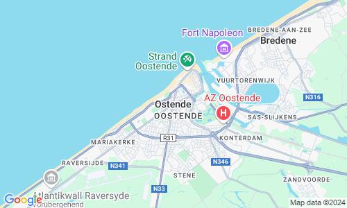 Ausschnitt der Weltkarte zu Ostende