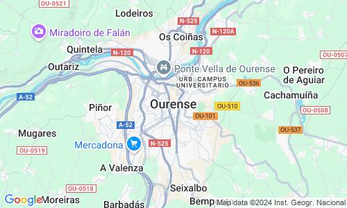 Ausschnitt der Weltkarte zu Ourense