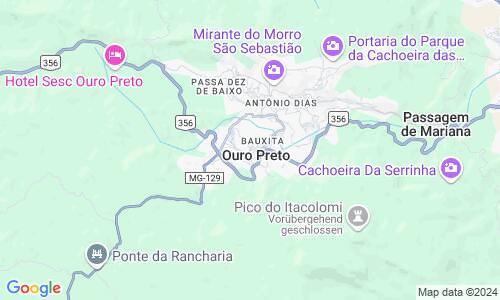 Ausschnitt der Weltkarte zu Ouro Preto