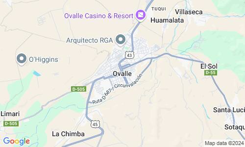 Ausschnitt der Weltkarte zu Ovalle