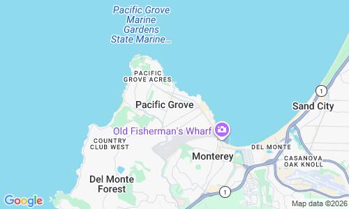 Ausschnitt der Weltkarte zu Pacific Grove Municipal Beach