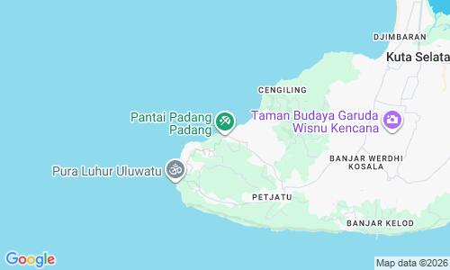 Ausschnitt der Weltkarte zu Padang Padang Beach