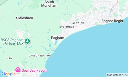 Ausschnitt der Weltkarte zu Pagham Beach