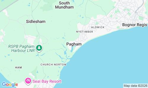 Ausschnitt der Weltkarte zu Pagham Strand
