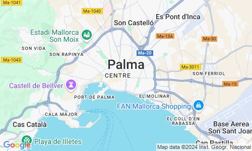 Ausschnit der Weltkarte zu Palma de Mallorca