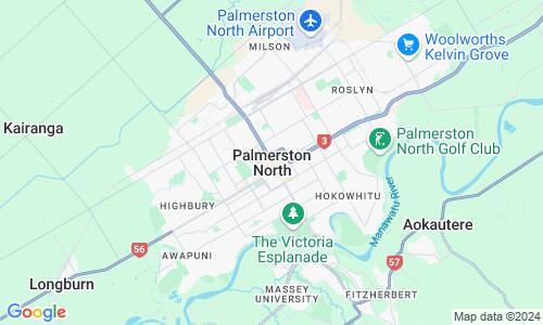 Ausschnitt der Weltkarte zu Palmerston North