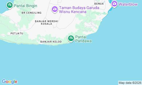 Ausschnitt der Weltkarte zu Pandawa Beach