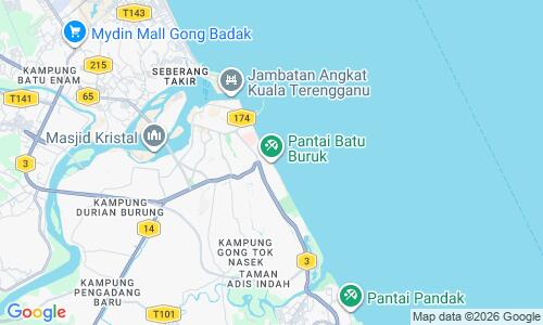 Ausschnitt der Weltkarte zu Pantai Batu Buruk