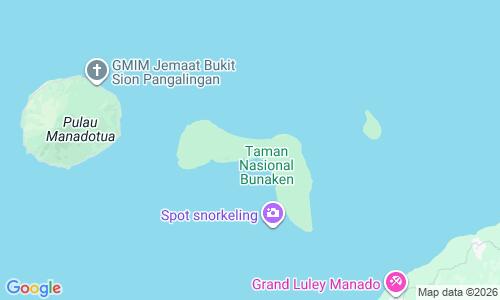 Ausschnitt der Weltkarte zu Pantai Bunaken