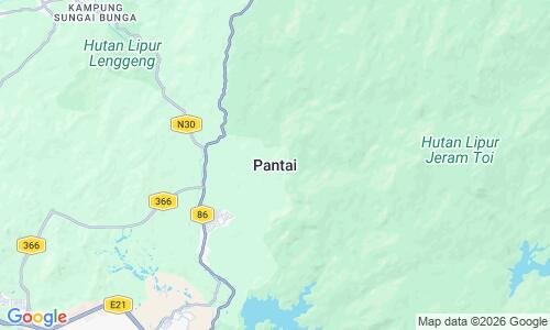 Ausschnit der Weltkarte zu Pantai Danga