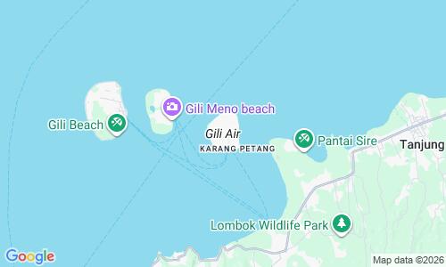 Ausschnitt der Weltkarte zu Pantai Gili Air