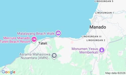 Ausschnitt der Weltkarte zu Pantai Malalayang