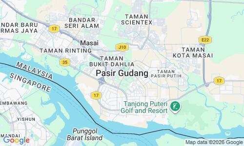 Ausschnitt der Weltkarte zu Pantai Pasir Gudang