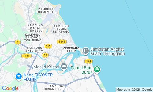 Ausschnitt der Weltkarte zu Pantai Seberang Takir