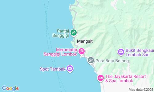 Ausschnitt der Weltkarte zu Pantai Senggigi