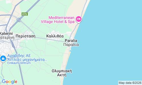 Ausschnitt der Weltkarte zu Paralia Katerinis