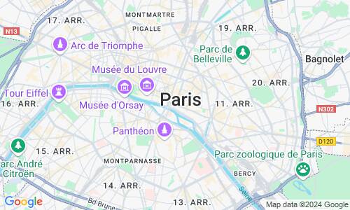 Ausschnit der Weltkarte zu Paris