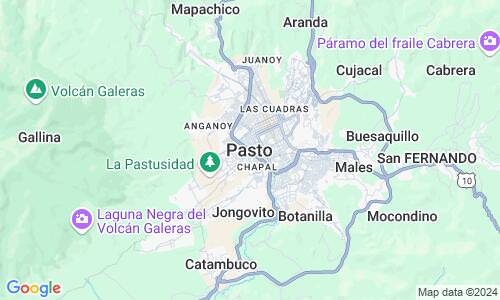 Ausschnitt der Weltkarte zu Pasto