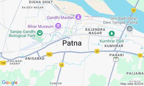 Ausschnitt der Weltkarte zu Patna