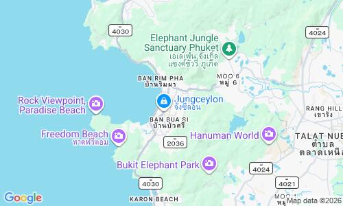 Ausschnitt der Weltkarte zu Patong Beach