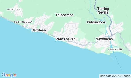 Ausschnitt der Weltkarte zu Peacehaven Beach