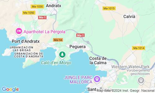 Ausschnitt der Weltkarte zu Peguera