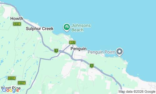 Ausschnitt der Weltkarte zu Penguin Beach